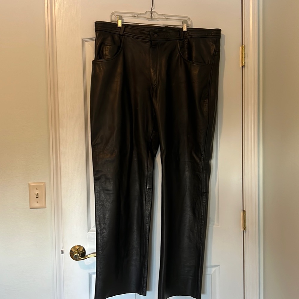 Men’s Leather Motorcycle pants. Size 44. Lost 60lbs. Never wore